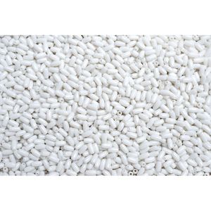 ARROZ LEITOSO LISO PASSANTE 3X6MM EM ACRILICO COM 500GR