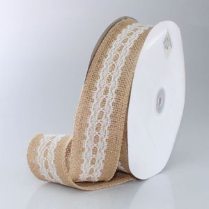 FITA COM RENDA CENTRAL 50MM EM JUTA COM 18 METROS