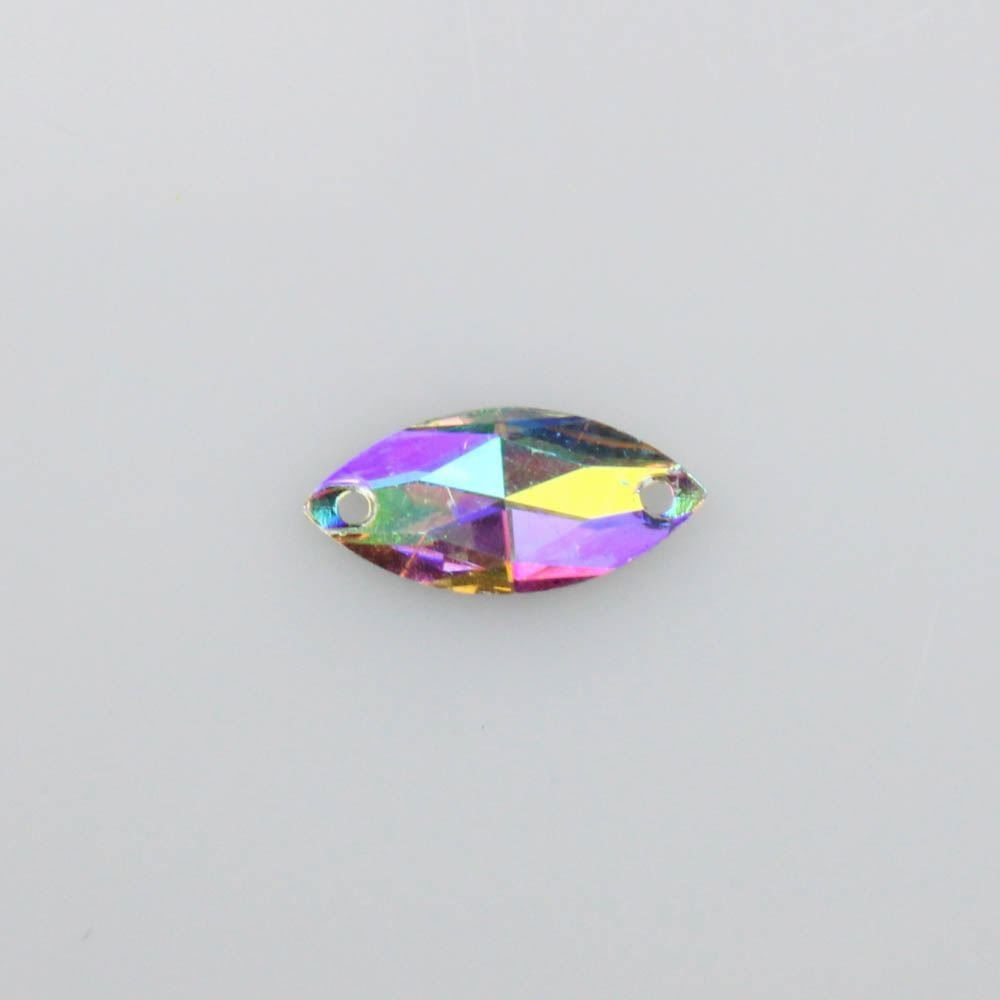 RIVOLI PARA COSTURA NAVETE IRISADO 7X15MM EM RESINA 2.000 PEÇAS