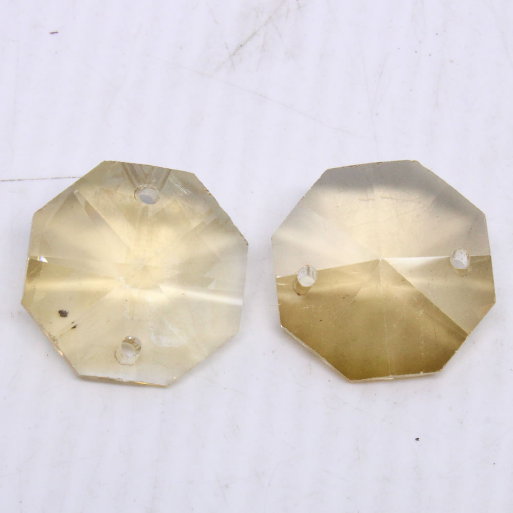 CASTANHA COM DOIS FUROS 20MM EM VIDRO COM 70 PEÇAS NA CARTELA