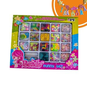 KIT MONTAGEM DIY PARA BIJUTERIAS BEADS FUNNY SET 32.5X26X3CM