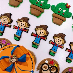 KIT APLIQUE FESTA JUNINA MENINA E CACTO EMBORRACHADO COM 50 PEÇAS