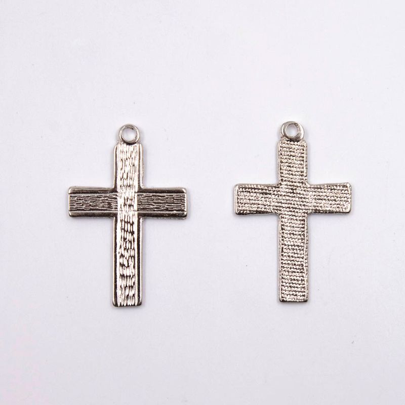 PINGENTE-CRUZ-LIXADA-34X22MM-EM-ZAMAC-COM-24-PECAS---NIQUEL