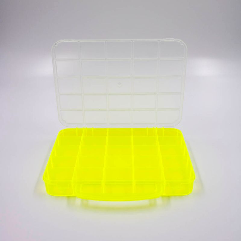 MALETA-ORGANIZADORA-TRANSLUCIDA-RETANGULAR-12X17CM-25-DIVISORIAS-EM-PLASTICO---033M---AMARELO-NEON