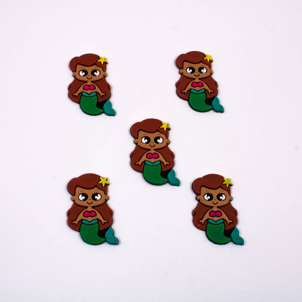 APLIQUE PEQUENA SEREIA 37X25MM EMBORRACHADO COM 50 PEÇAS