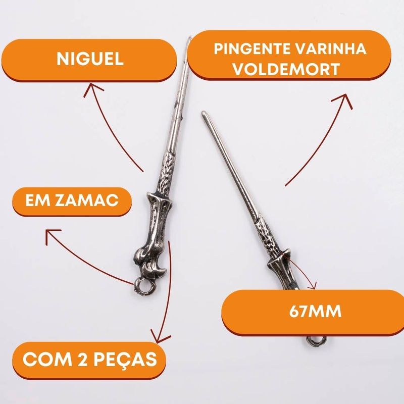 PINGENTE-VARINHA-VOLDEMORT-67MM-EM-ZAMAC-COM-02-PECAS---NIQUEL