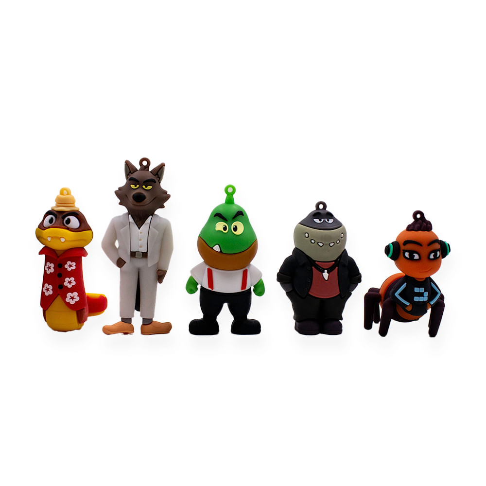 PINGENTES THE BAD GUYS 65MM EMBORRACHADO COM 12 PEÇAS