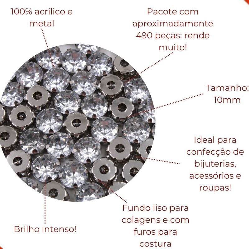 CHATON-ENGRAMPADO-REDONDO-10MM-EM-METAL-E-ACRILICO-500-PECAS---074---NIQUEL-074