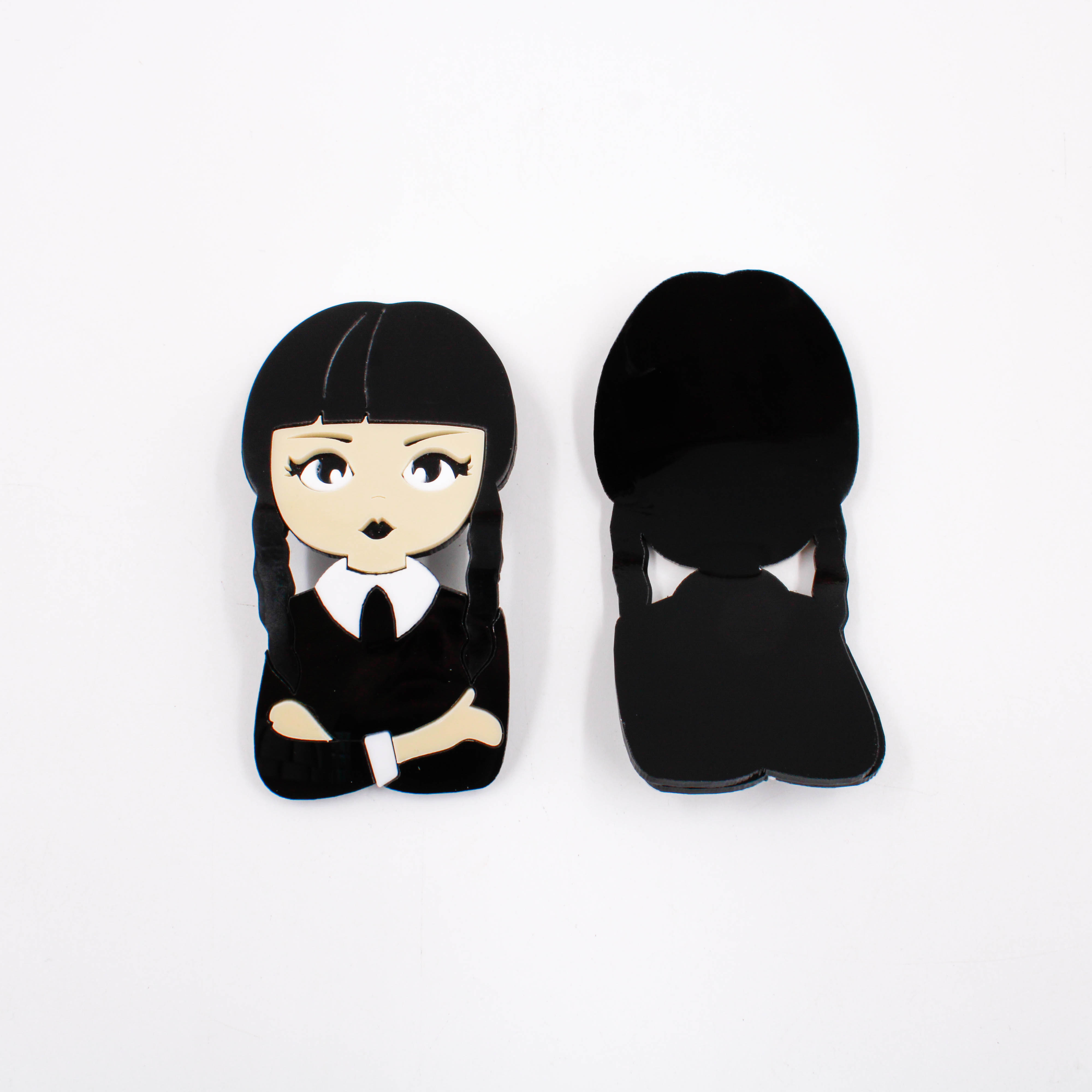 APLIQUE WANDINHA ADDAMS CURVADA 10CM EM ACRILICO COM 06 PEÇAS