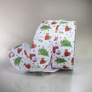FITA NATALINA DE GORGURAO NOEL E ARVORE 38MM EM POLIESTER COM 18 METROS