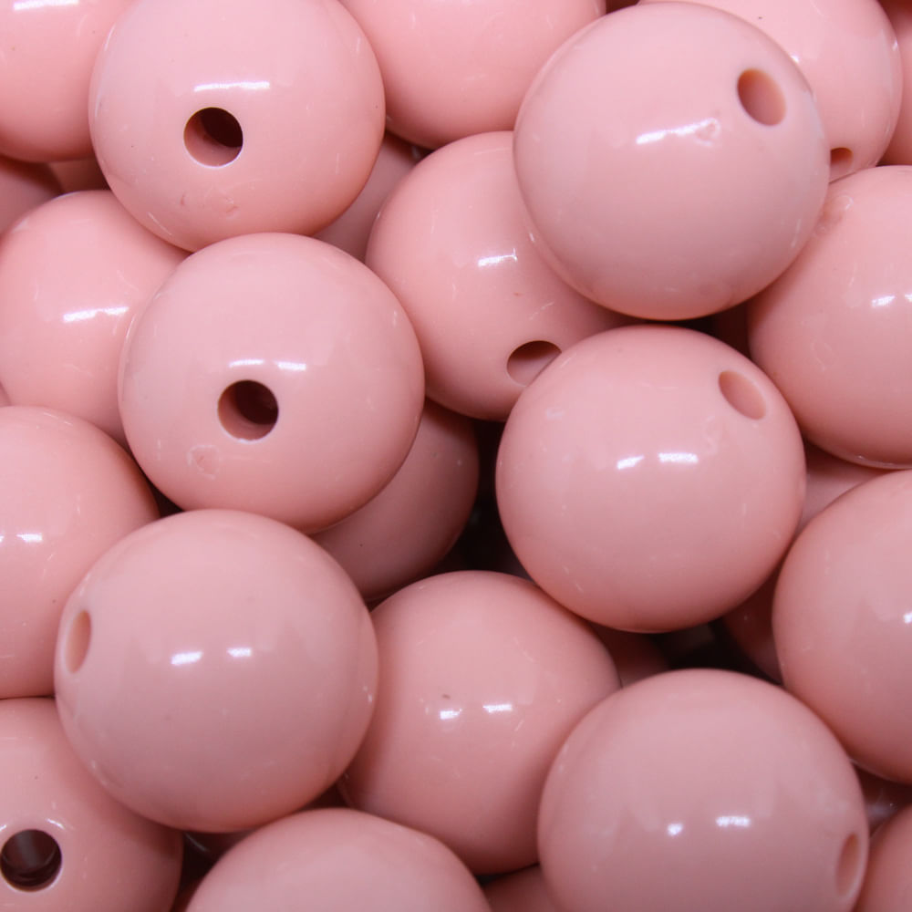 BOLA PLASTICA LEITOSA PASSANTE 18MM COM 500GR