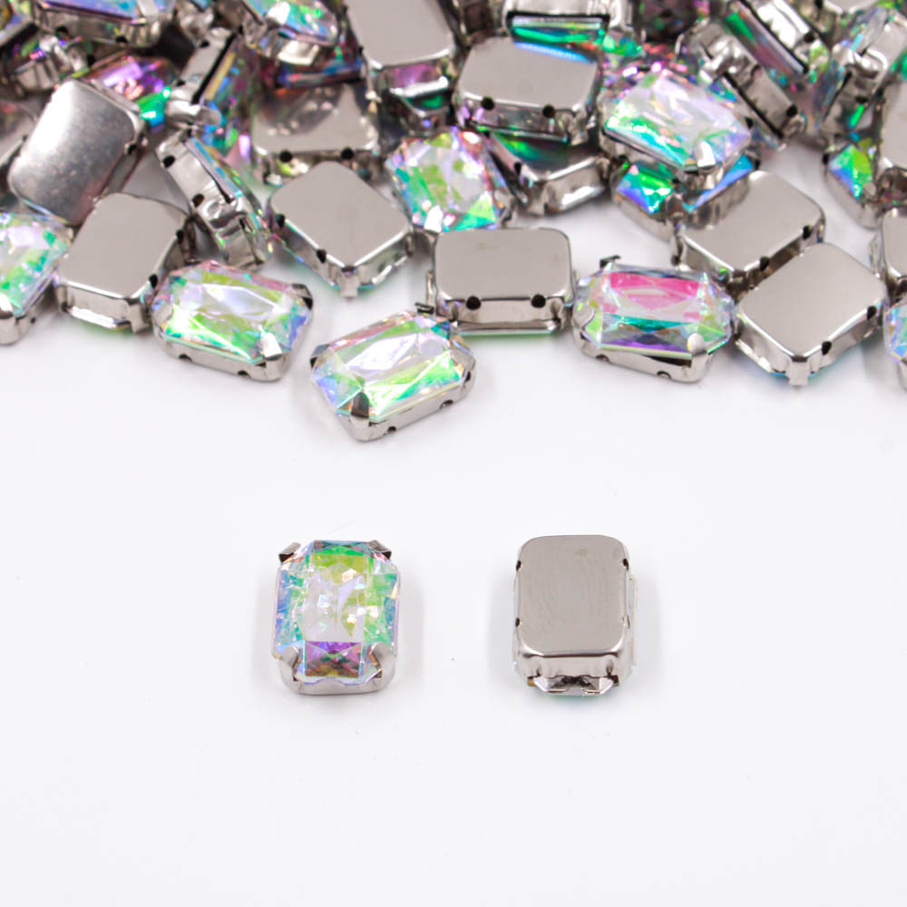 CHATON-ENGRAMPADO-RETANGULAR-10X14MM-EM-ACRILICO-COM-500-PECAS---129KR---NIQUEL-AB-129