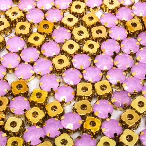 CHATON ENGRAMPADO DOURADO REDONDO 08MM EM ACRILICO COM 250 PEÇAS