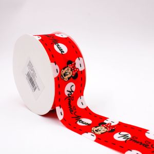 FITA ESTAMPADA MINNIE COM LAÇO EM POLIESTER 38MM COM 09 METROS