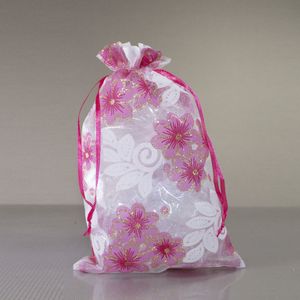 SACO DE ORGANZA FLORIDO 20X35CM COM 20 PEÇAS