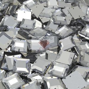 CHATON PARA COSTURA QUADRADO 16X16MM EM ACRILICO COM 500 PEÇAS