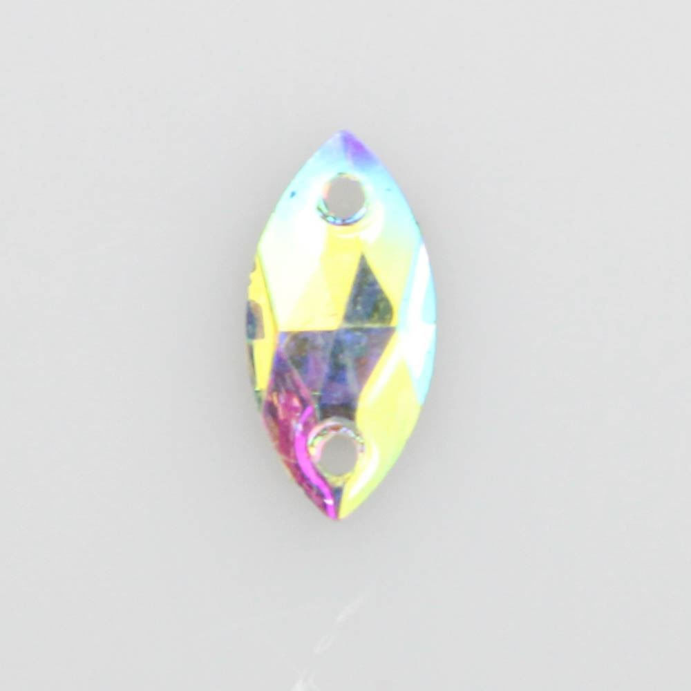 CHATON PARA COSTURA NAVETE IRISADO 6X12MM EM RESINA COM 3.000 PEÇAS
