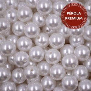 Perola Premium Com Furo 14Mm Em Abs Com 500G