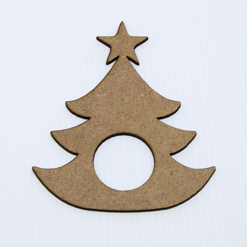 PORTA GUARDANAPO ARVORE DE NATAL 9X10.5CM EM MDF COM 12 PEÇAS