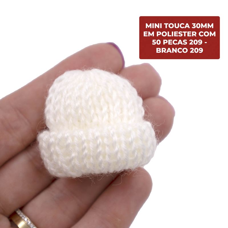 MINI-TOUCA-30MM-EM-POLIESTER-COM-50-PECAS-209---BRANCO-209