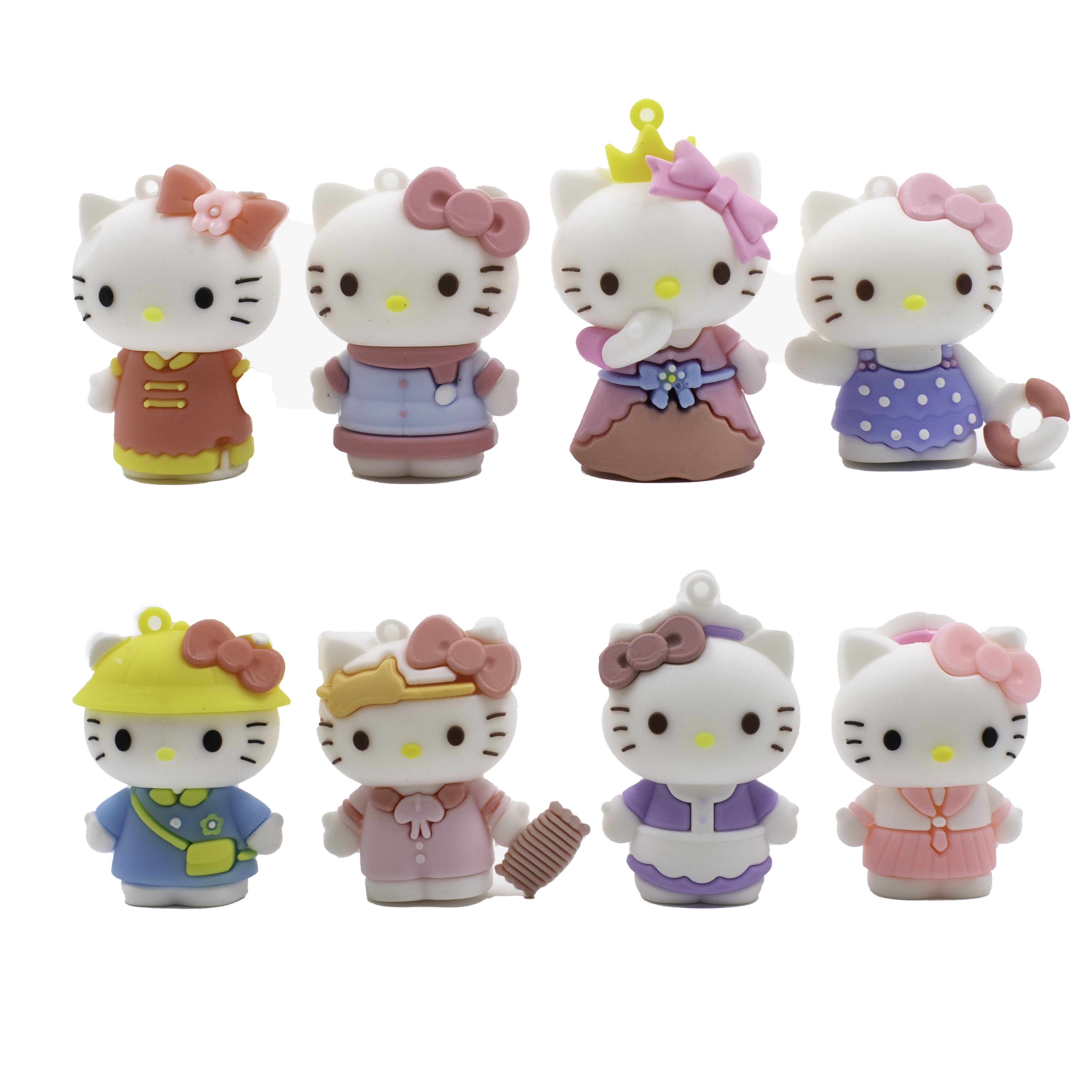 PINGENTES HELLO KITTY 50MM EMBORRACHADO COM 16 PEÇAS