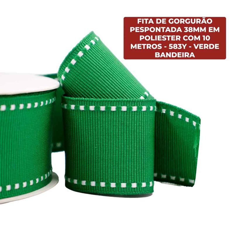 FITA-DE-GORGURAO-PESPONTADA-38MM-EM-POLIESTER-COM-10-METROS---583Y---VERDE-BANDEIRA