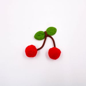Aplique Cereja 50Mm Em Poliester Com 100 Peças