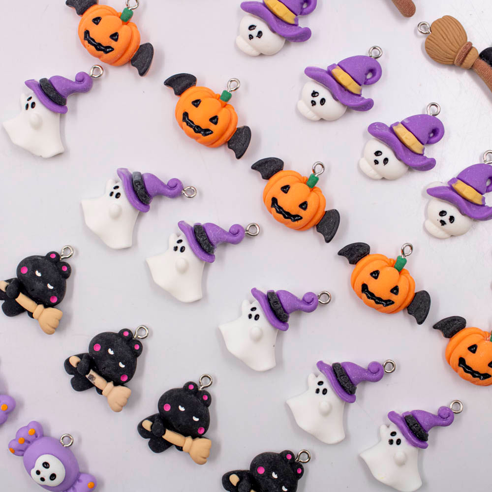 Pingente Haloween 20Mm Em Resina Com 10 Peças
