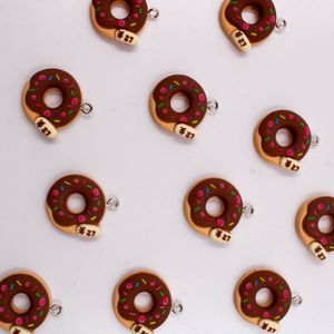 Pingente Rosquinha 20Mm Em Resina Com 10 Peças