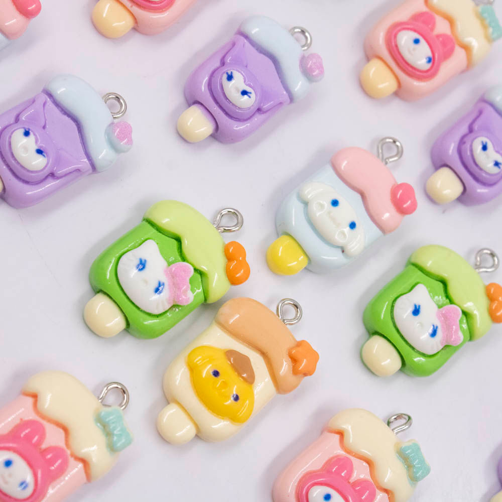 Pingente Picole Hello Kitty Em Resina Com 10 Peças