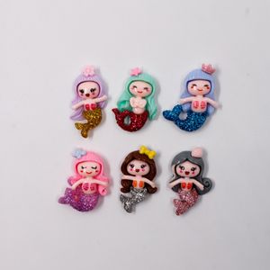 Aplique Boneca Sereia 30Mm Em Resina Com 5 Peças