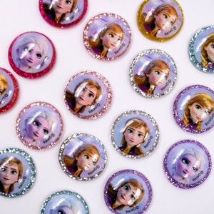 Aplique Redondo Frozen 20Mm Em Resina Com 100 Peças
