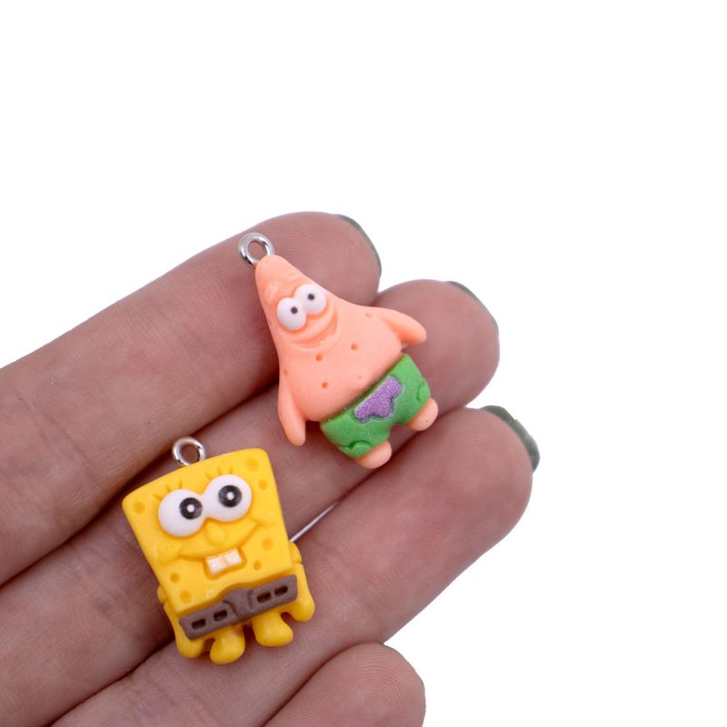 PINGENTE-BOB-ESPONJA-E-PATRICK-ESTRELA-22MM-EM-RESINA-COM-100-PECAS---103---COLORIDO