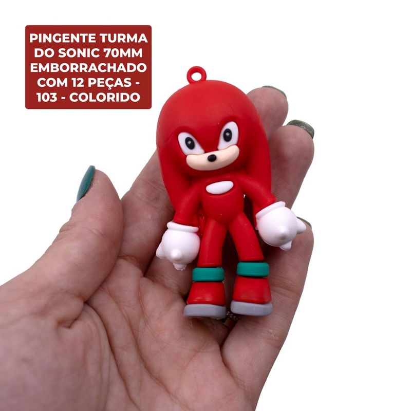 PINGENTE-TURMA-DO-SONIC-70MM-EMBORRACHADO-COM-12-PECAS---103---COLORIDO
