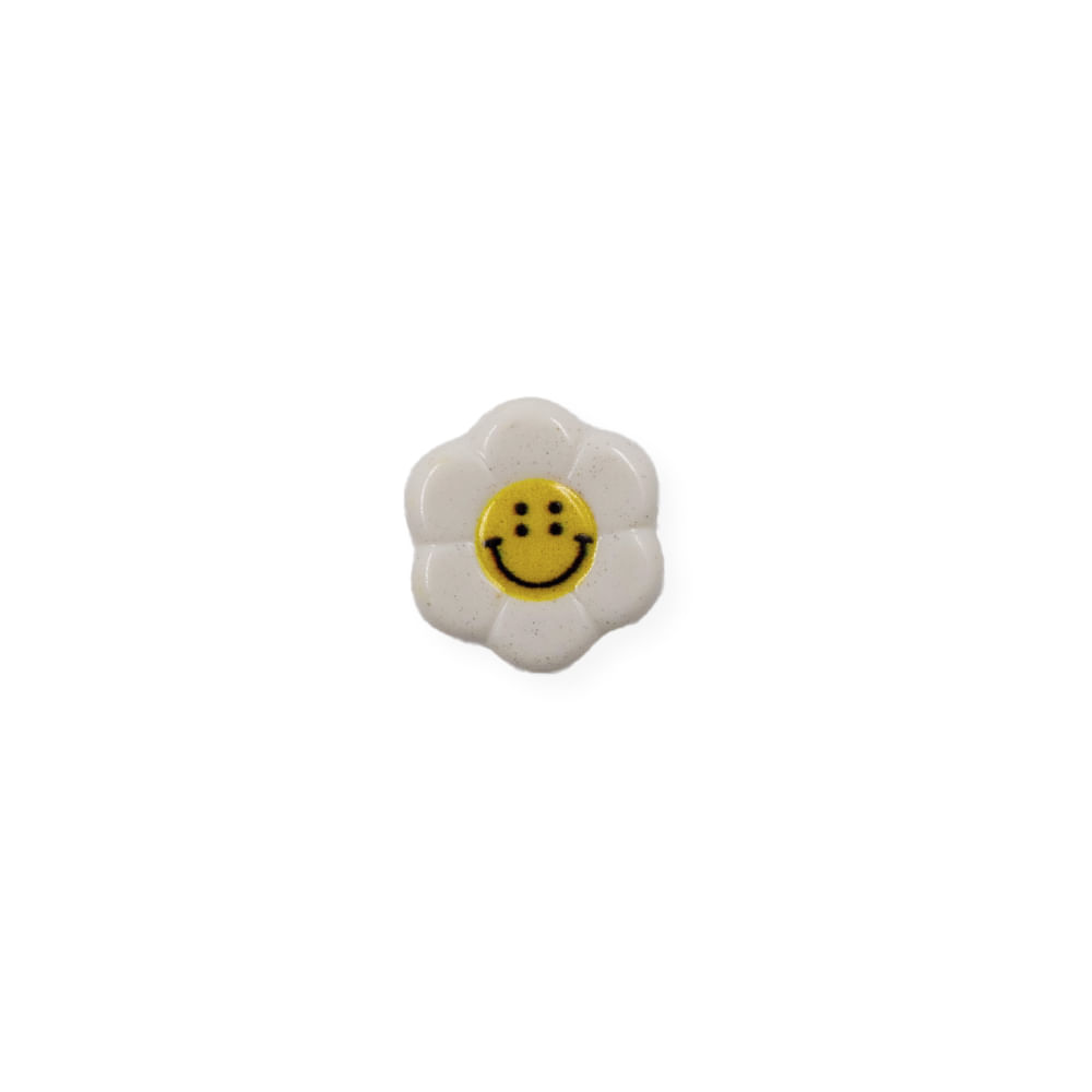 Entremeio Margarida Com Sorriso 25Mm Em Resina Com 50 Peças