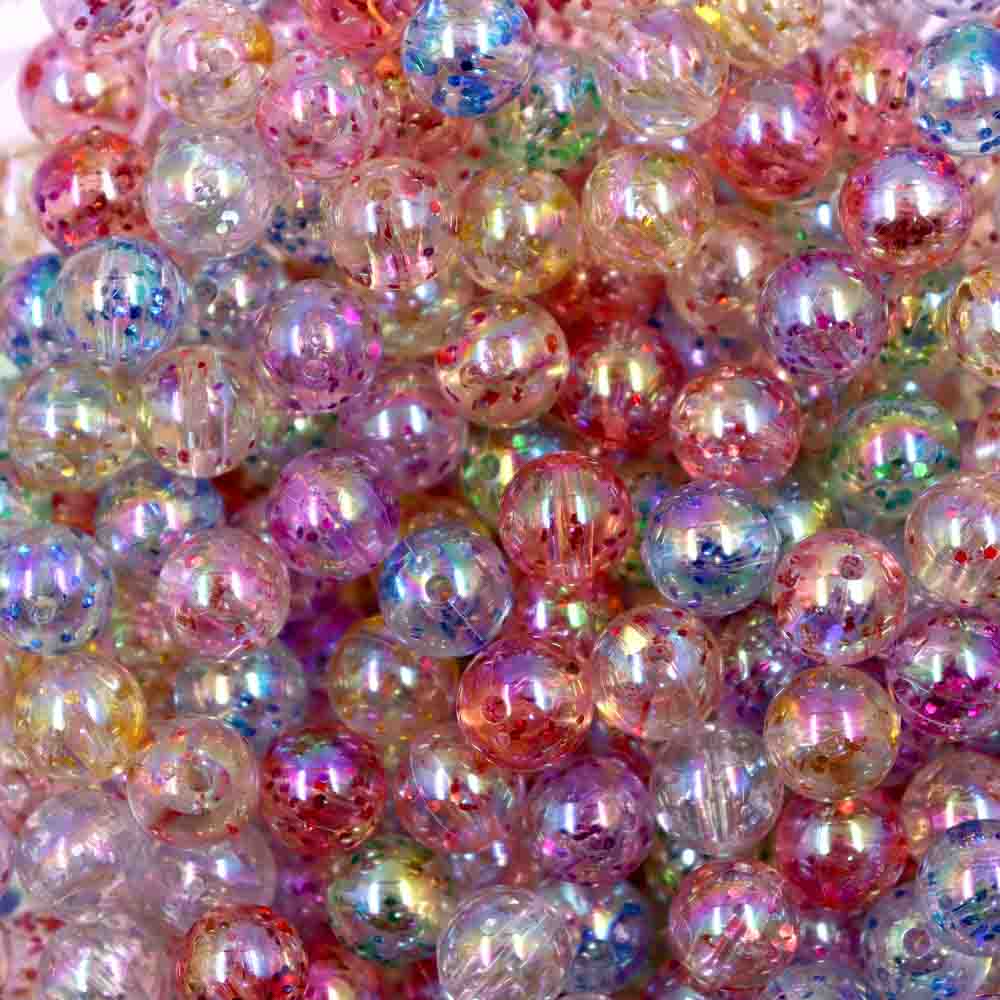 Bola Glitter Translucida Passante 10Mm Em Acrílico Com 500G