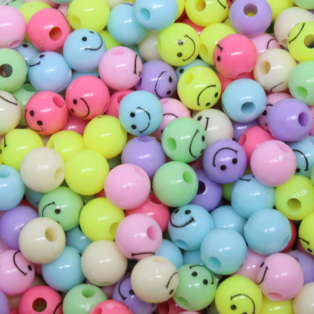 BOLA SMILE PASSANTE 06MM EM PLASTICO COM 250GR
