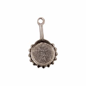 PINGENTE ESPELHO REDONDO ABEBÉ 26X15MM EM ZAMAC COM 24 PEÇAS