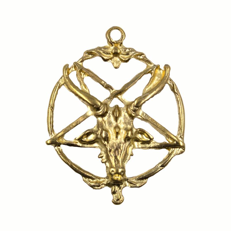 PINGENTE-PENTAGRAMA-BAPHOMET-35MM-EM-ZAMAC-COM-08-PECAS---DOURADO