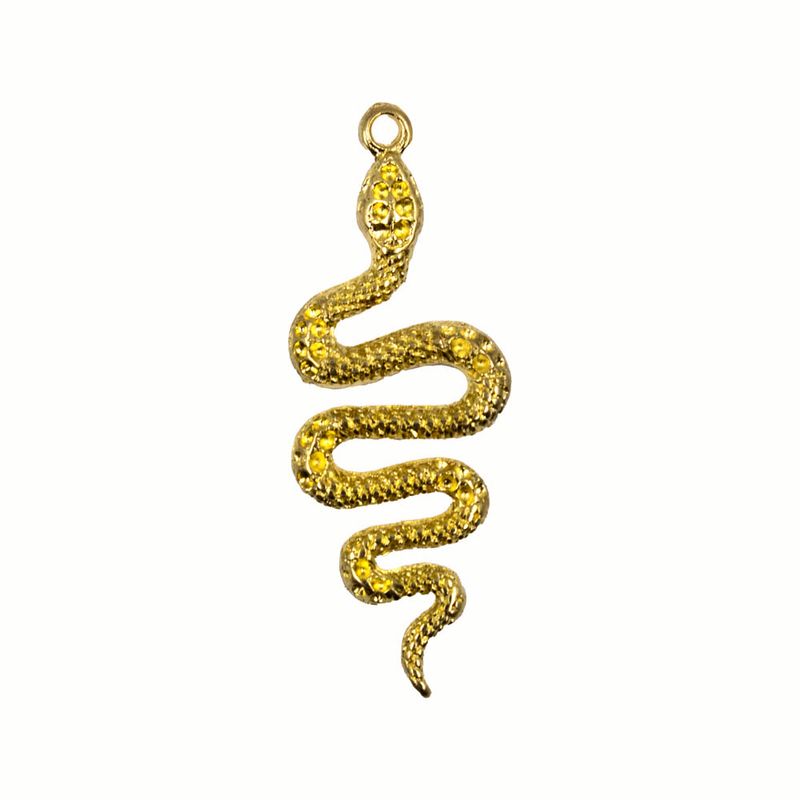 PINGENTE-SERPENTE-G-52X20MM-EM-ZAMAC-COM-12-PECAS---DOURADO
