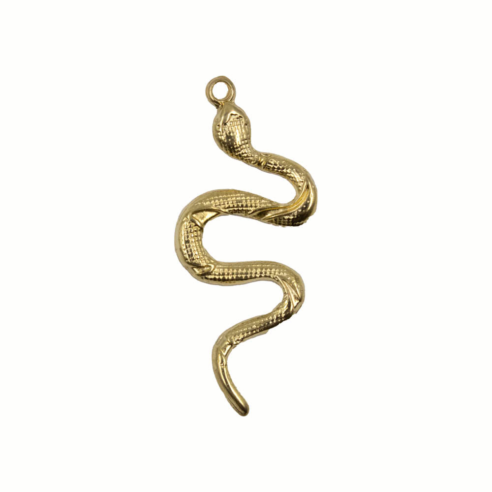 PINGENTE-SERPENTE-M-49X21MM-EM-ZAMAC-COM-12-PECAS---DOURADO