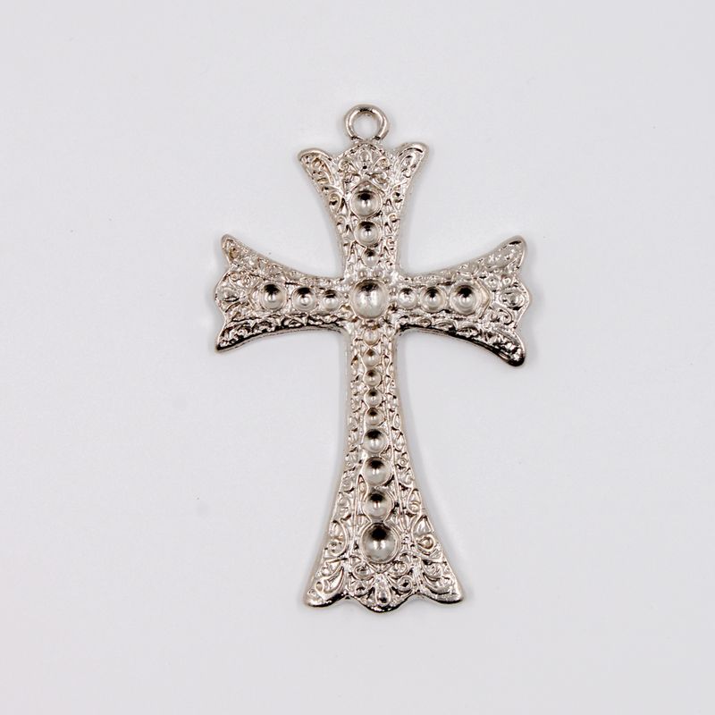 PINGENTE-CRUZ-TRABALHADA-85X53MM-EM-ZAMAC-O-KG---NIQUEL