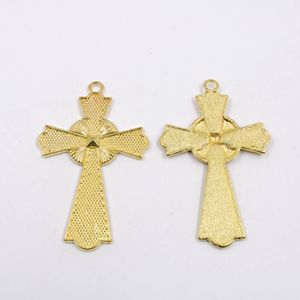 PINGENTE CRUZ TRABALHADA 83X52MM EM ZAMAC COM 02 PEÇAS