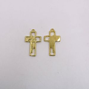 PINGENTE CRUZ JESUS CRISTO VAZADA 19X32MM EM ZAMAC COM 12 PEÇAS