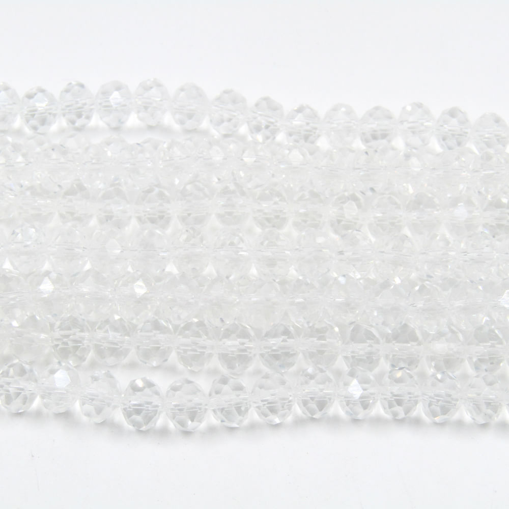 Fio De Cristal Transparente 08Mm Em Vidro Com 10 Fios