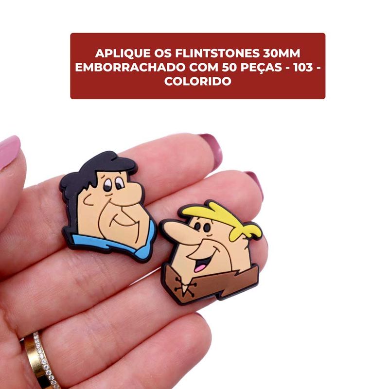APLIQUE-OS-FLINTSTONES-30MM-EMBORRACHADO-COM-50-PECAS---103---COLORIDO