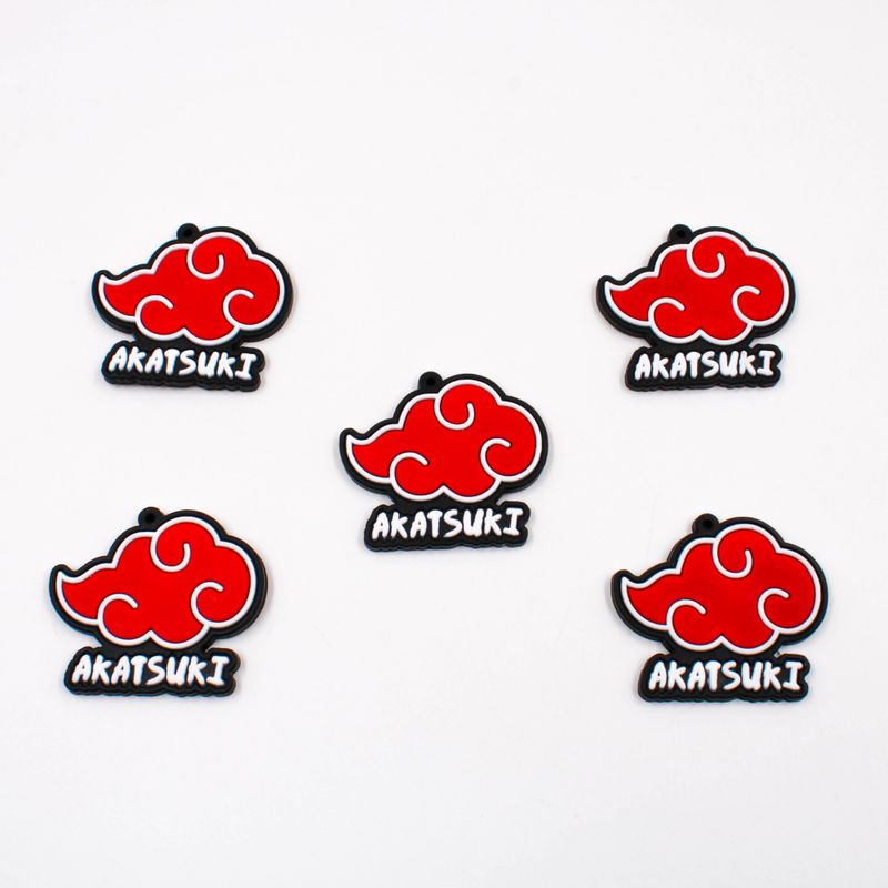 PINGENTE-AKATSUKI-51X44MM-EMBORRACHADO-COM-05-PECAS---103---COLORIDO