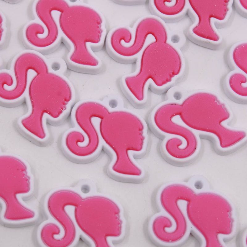 PINGENTE-BARBIE-PERFIL-20MM-EMBORRACHADO-COM-50-PECAS---239---ROSA-Z39