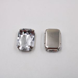 Chaton Engrampado Retangular 18X25mm Em Acrilico Com 10 Peças