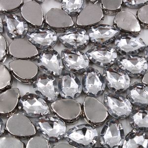 CHATON ENGRAMPADO GOTA 13X18MM EM METAL E ACRILICO COM 250 PEÇAS
